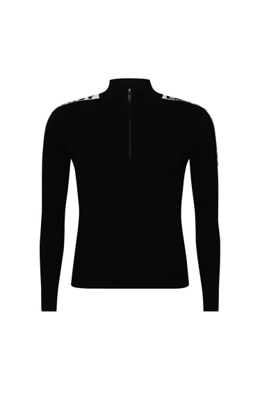 سترة دكني أسود بأكمام طويلة