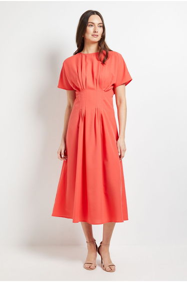 Pleated Waist Detail Dress