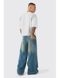 Extreme Baggy Rigid Tinted Wash Jeans - antique blue - 1