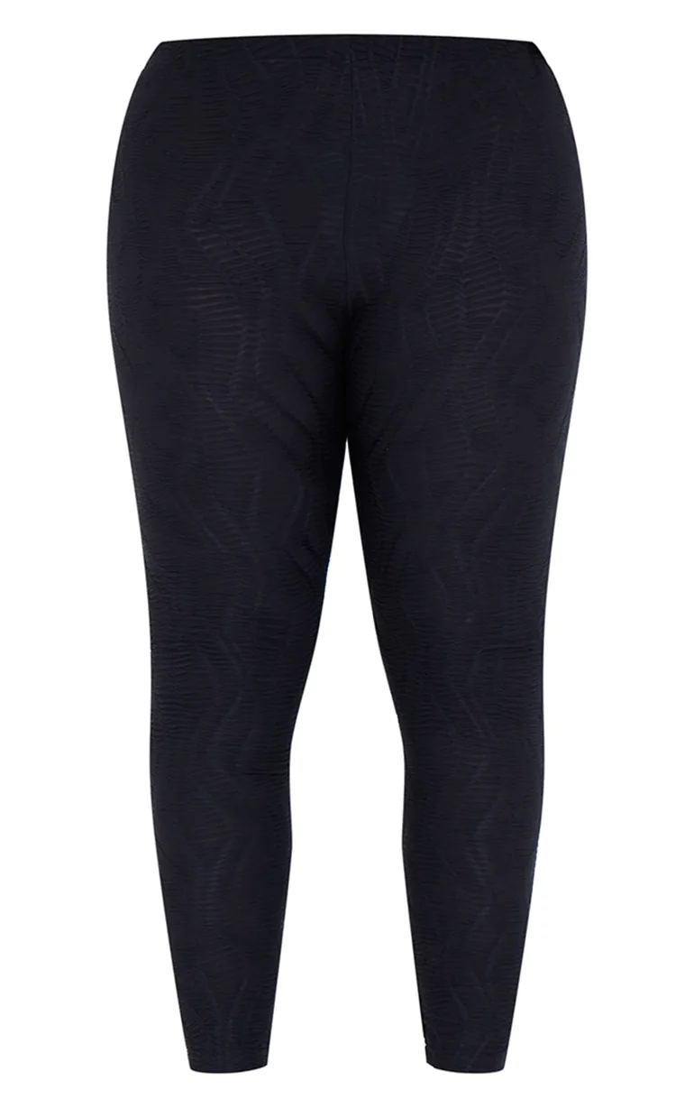 Shape Black Textured High Waisted Leggings - 4