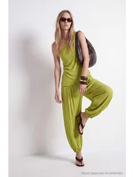 Green Blouse Trousers Woven Bottom - Top Set - 4