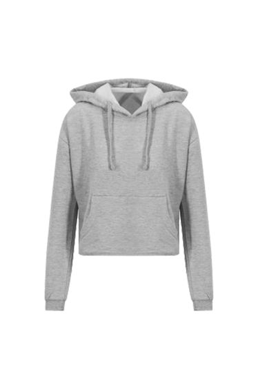 AWDis Just Hoods Womens/Ladies Girlie Cropped Hoodie - Heather Grey