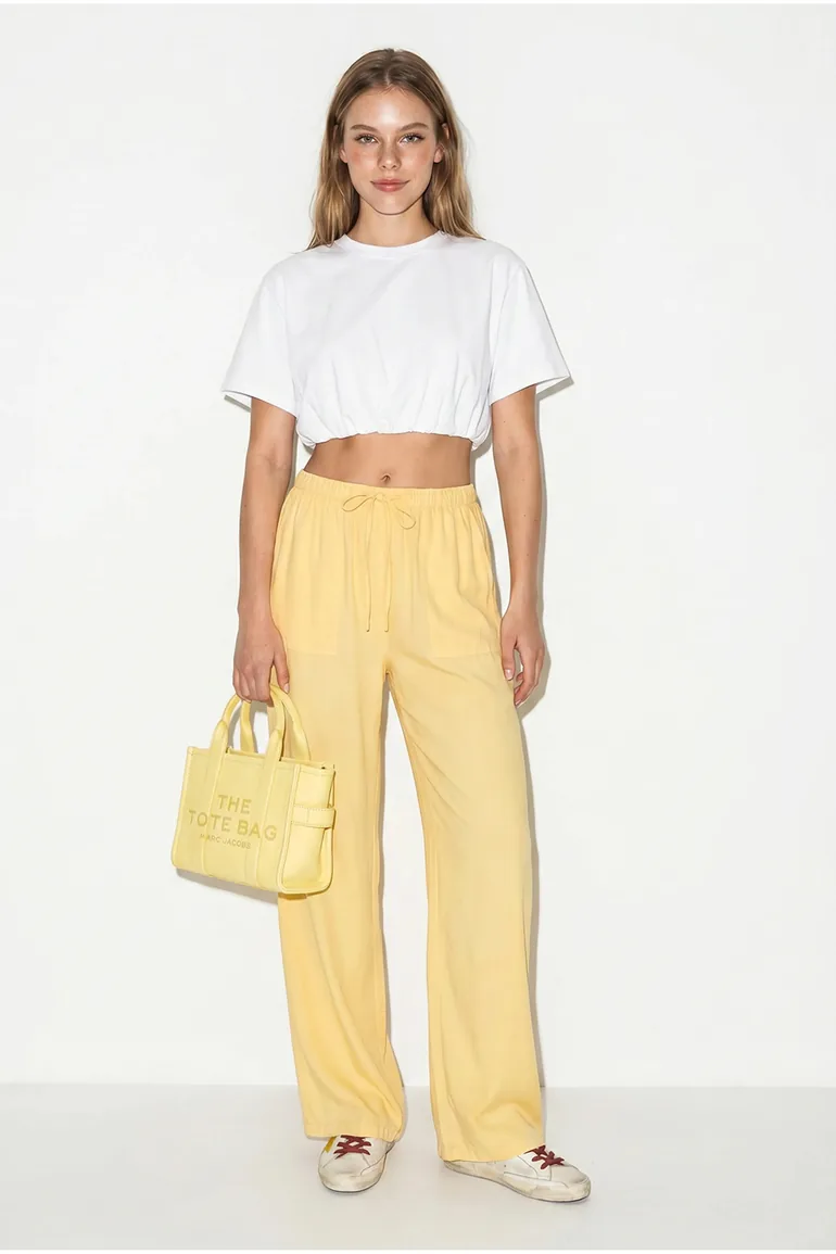 LUCCI Wide-leg Cotton Trousers With Drawstring Waist - 2