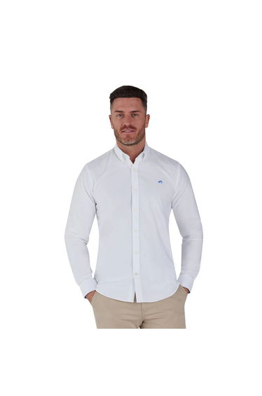 Raging Bull Mens Classic Oxford Long-Sleeved Shirt - White