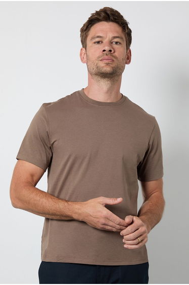 Walnut Plain Crew Neck T-shirt
