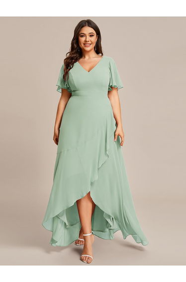 ever OREE|Charming Chiffon Bridesmaid Dress with Lotus Leaf Hemline