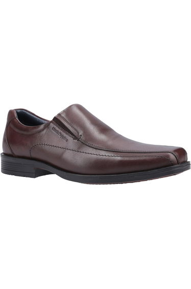 Hush Puppies Boys Brody Leather Shoes - Chocolate Brown