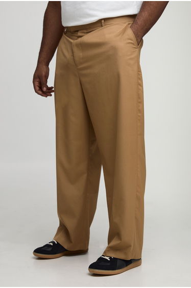 Plus Relaxed Fit Tailored Trousers - stone