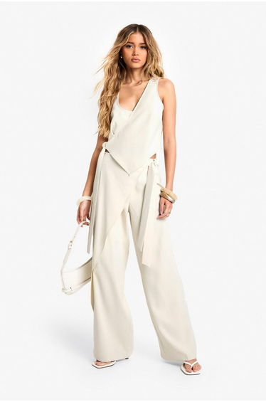 Tailored Wrap Detail Top - ivory