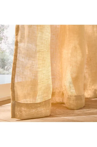 Onega Linen Voile Panel with Pencil Pleat and Wave