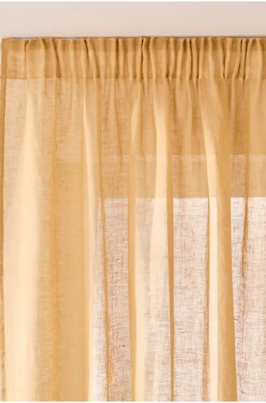 Onega Linen Voile Panel with Pencil Pleat and Wave