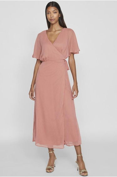 Short Sleeve Wrapover Dress
