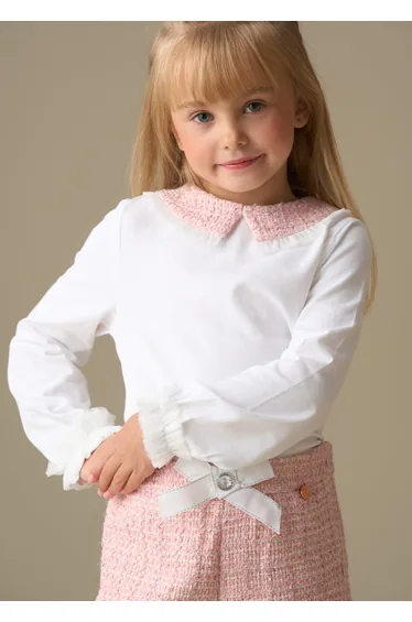 Faye Tweed Collar Ls Top