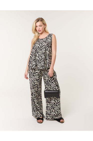 Leaf Print Vest and Trouser Set