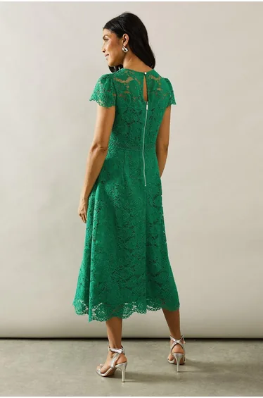 Lace Fit And Flare Midi Dress