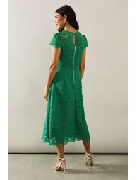 فستان ميدي دانتيل بحافة واسعة - 2