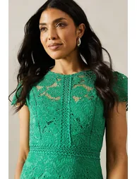 فستان ميدي دانتيل بحافة واسعة - 3