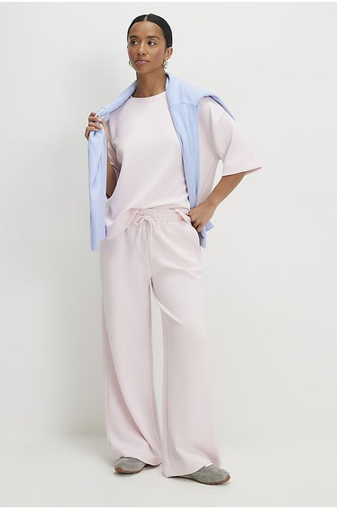 Petite Pink Premium Wide Leg Joggers