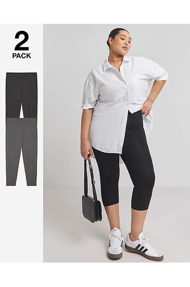 2 Pack Cropped Jersey Leggings