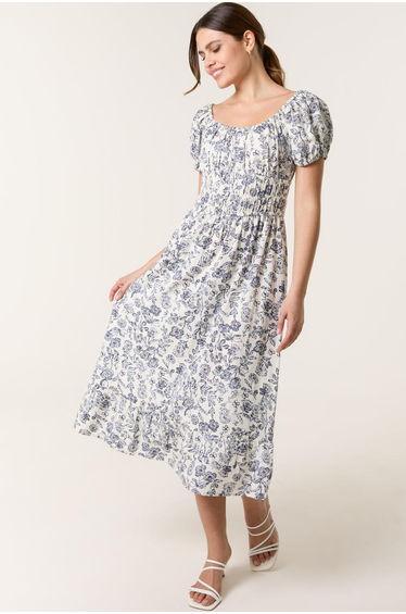 Ditsy Floral Puff Sleeve Dress