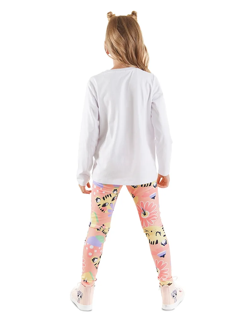 Fancy Leo Girl's T-Shirt Tights Set - 4