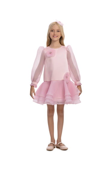 Dress & Fleur Girls Flower Occasion Dress in Pink
