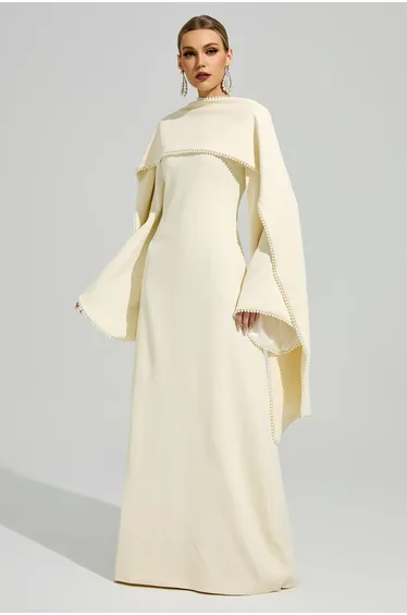 Hillevi Light Yellow Scarf Maxi Dress