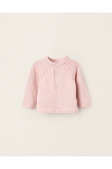Cotton Cardigan for Newborn Girls, Pink