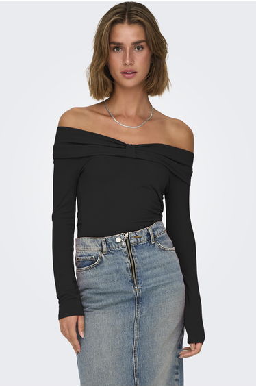 ONLFAYOLA L/S OFF SHOULDER BOW TOP JRS