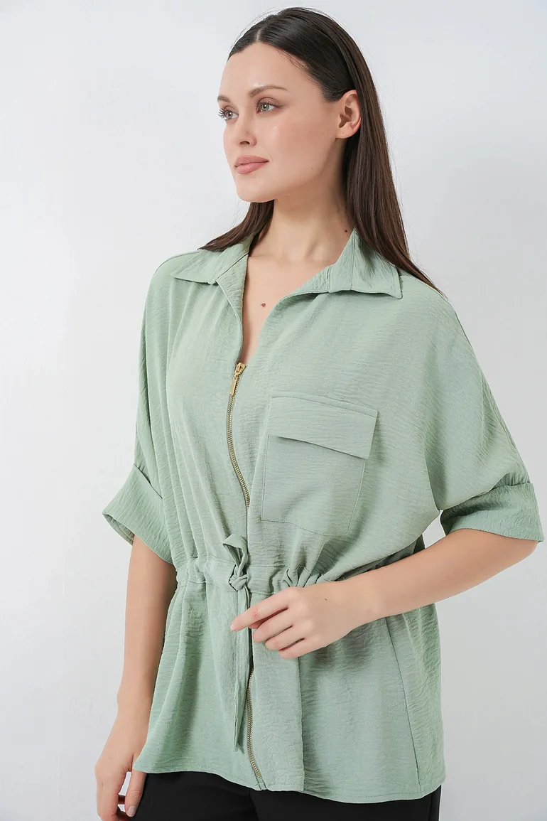 BDART Textured Zippered Shirt with Pocket - 3