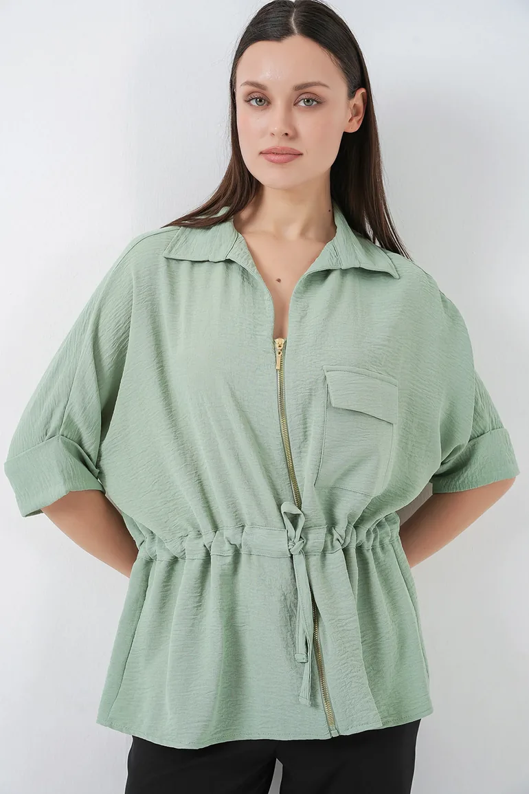 BDART Textured Zippered Shirt with Pocket - 1