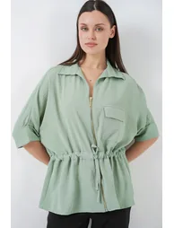 BDART Textured Zippered Shirt with Pocket - 1