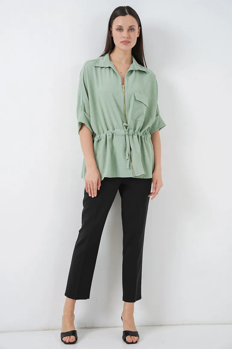 BDART Textured Zippered Shirt with Pocket