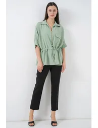 BDART Textured Zippered Shirt with Pocket