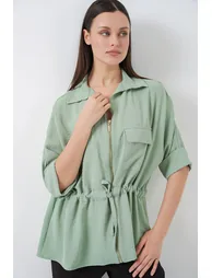 BDART Textured Zippered Shirt with Pocket - 2