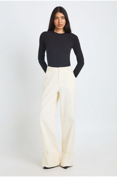 Tall Basic Long Sleeve Crew Neck Bodysuit - black