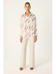 PATTERNED SATIN SHIRT