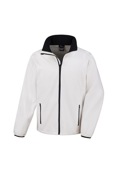 Result Core Mens Printable Soft Shell Jacket - White/Black