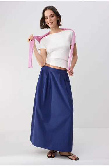 Ecru Fitted/Bodycon Boat Neck Short Sleeve Cotton Ribbed Knitted T-Shirt