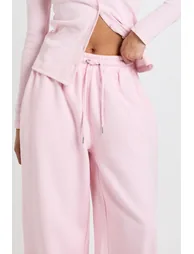 Rib Button Through Long Sleeve Top Tracksuit - light pink - 3