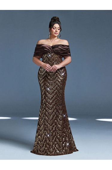 Leely Plus Women's Elegant Off The Shoulder Party Dresses