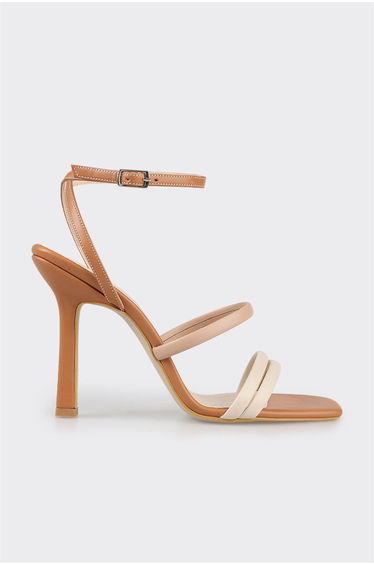 Beige Women's Heeled Sandals