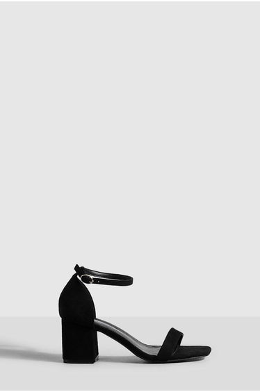 Low Block Barely There Heels - black