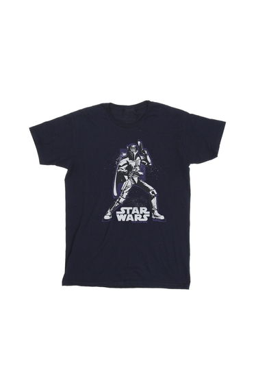Star Wars: The Clone Wars Girls Darth Vader Pose Cotton T-Shirt - Navy Blue