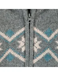 Jacquard High Neck Cardigan with Zip Fastening - 4