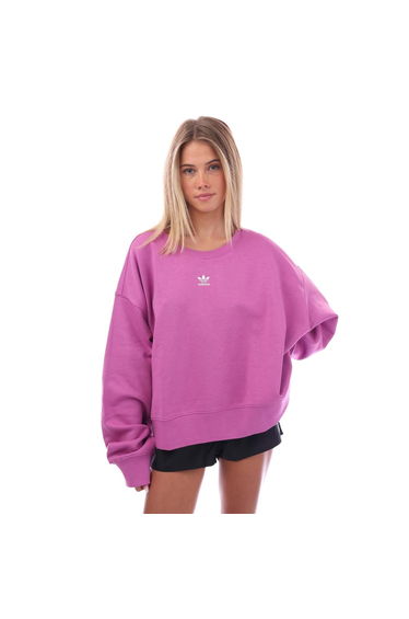 Women's adidas Originals Adicolor Essentials Crew Sweatshirt (Plus Size) in Purple