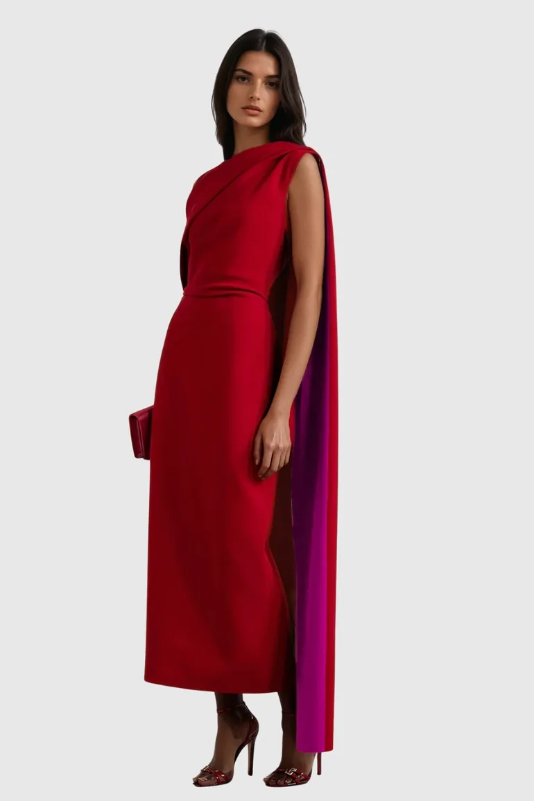 Candidus Shawl Ruch Asymmetric Dress Innovare Denim : Evening Dresses :  VogaCloset Jordan