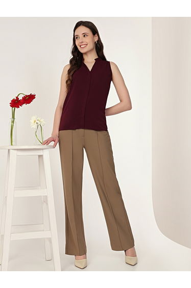 Wine Sleeveless Top