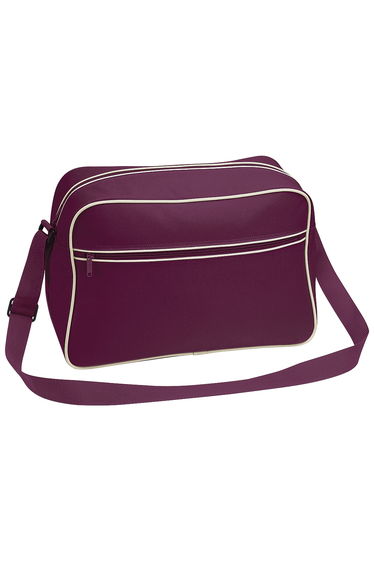 Bagbase Retro Adjustable Shoulder Bag (18 Litres) - Burgundy/Sand