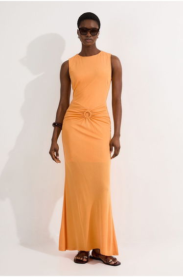 Petite Premium Stretch Crepe Jersey Maxi Dress